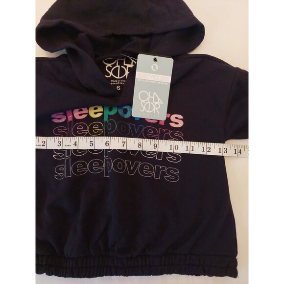 Chaser 2 Pc Lot NWT Elastic Waist Soft Leggings Hooded Cropped Sweatshirt Sz 6 - Picture 4 of 12